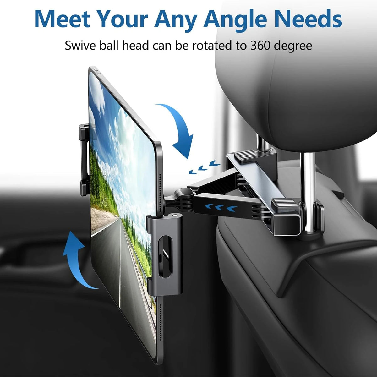 Rotating Car Headrest Holder for Phones and Tablets