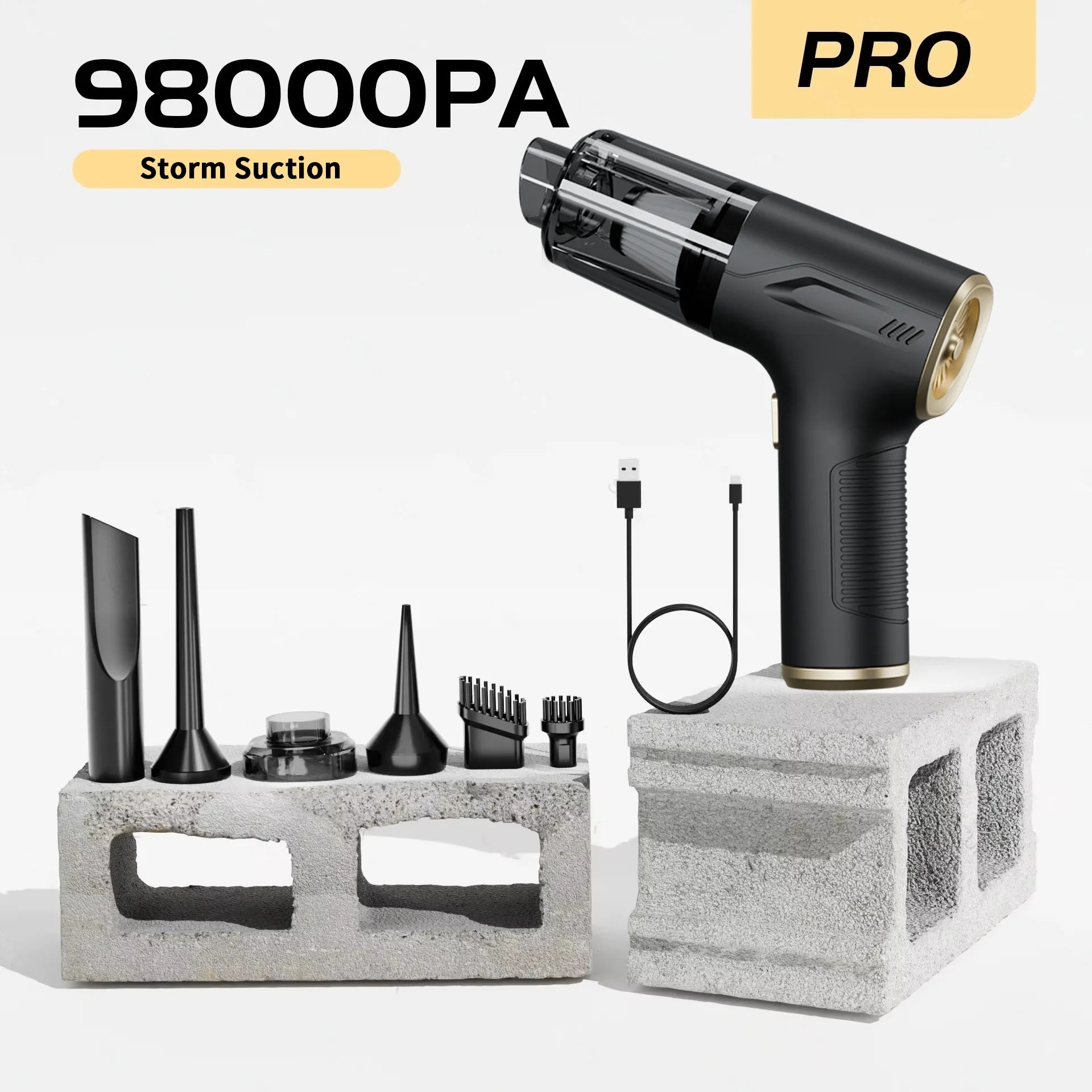 CENRR 98000PA Krachtige Mini Auto Stofzuiger Snoerloos Draadloos Auto Reinigingsapparaat Handheld Draagbare Stofzuiger Luchtpistool