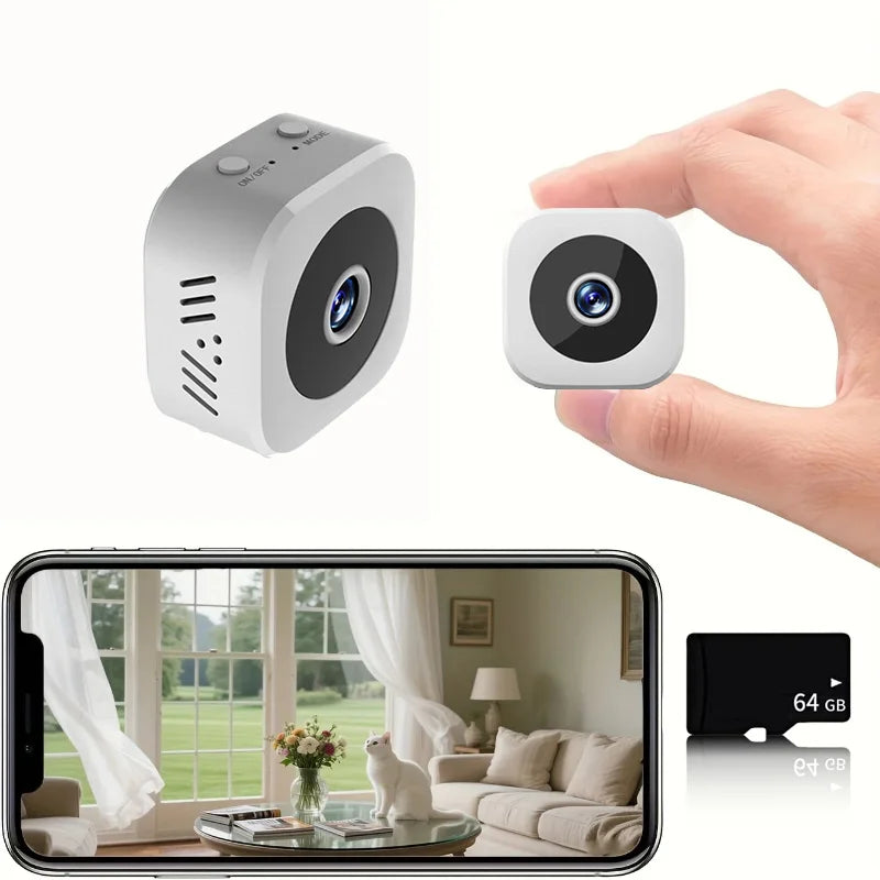 Wireless Mini Security Camera 1080P WiFi Indoor Outdoor Surveillance with Motion Detection Night Vision 2 Way Audio