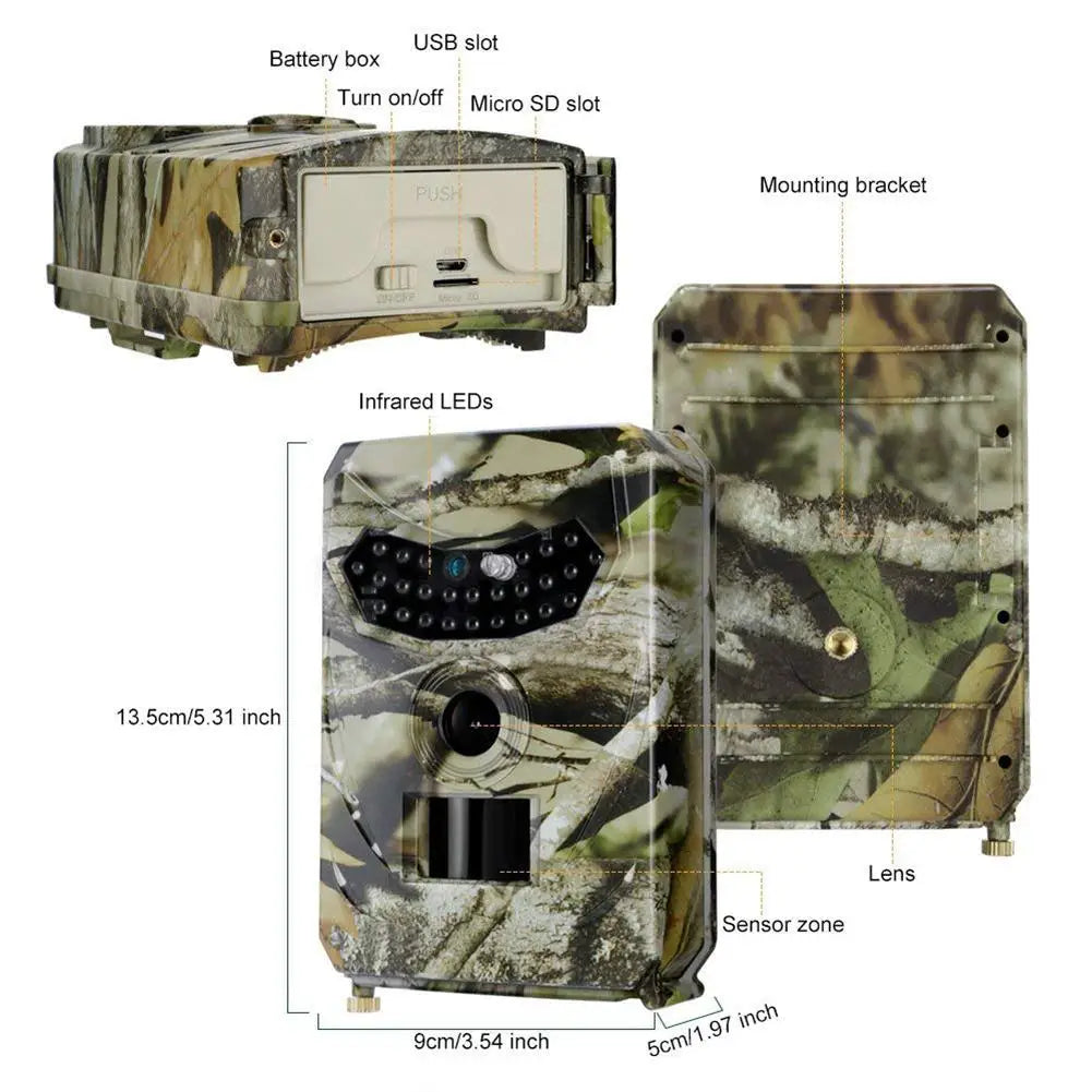 PR100 Trail Camera 12MP 1080P Night Vision Wildlife Camera