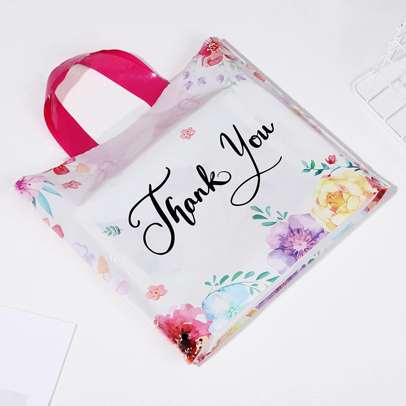 10/20/30 kom Hvala Vam poklon torbe cvjetni dizajn plastične torbe za vjenčanje rođendansku zabavu pakiranje poklona Dan zahvalnosti Božić
