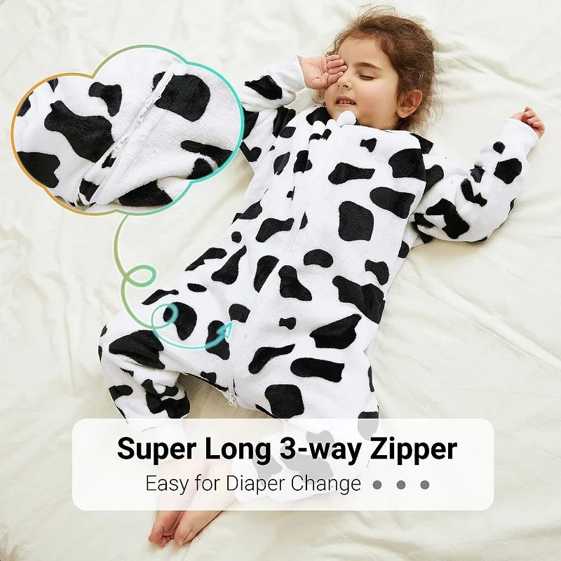 Cartoon Flannel Sleepsack Pajamas for Kids