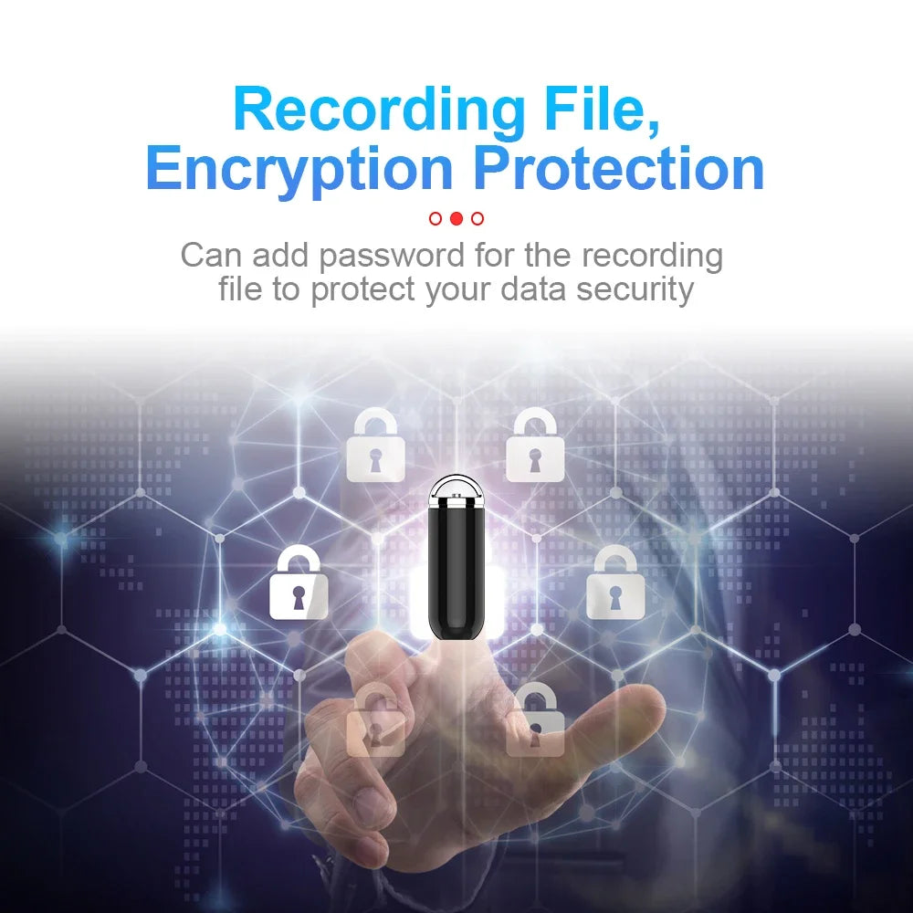 Mini diktafon aktiviran glasom 32GB s dugotrajnom baterijom i veličinom privjeska za ključeve