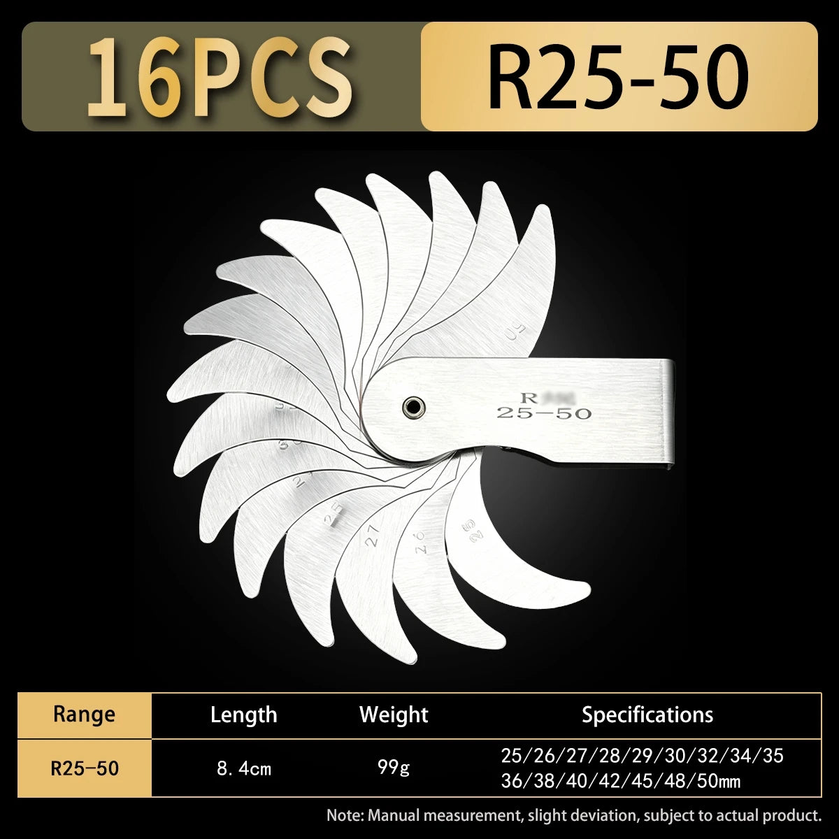 Radius Fillet Gauges for Concave and Convex Profiles