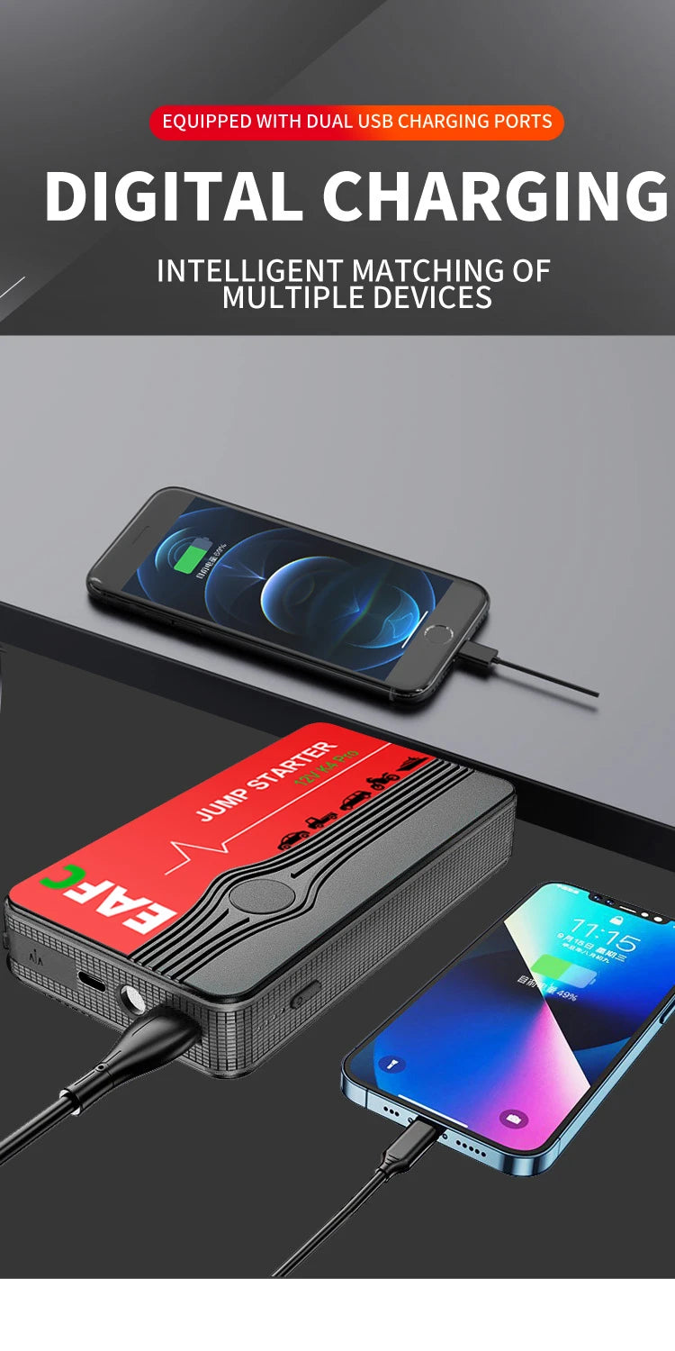 12V Car Jump Starter Portable Booster Power Bank
