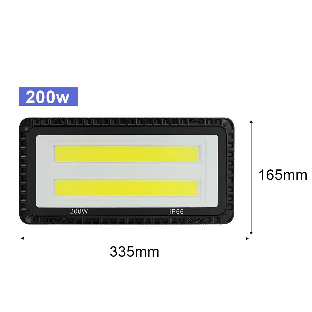 LED Flood Lights AC 220V 200W 100W 50W IP66 Waterproof Outdoor Garden Wall Lighting Projector Landscape Spotlight COB Floodlight