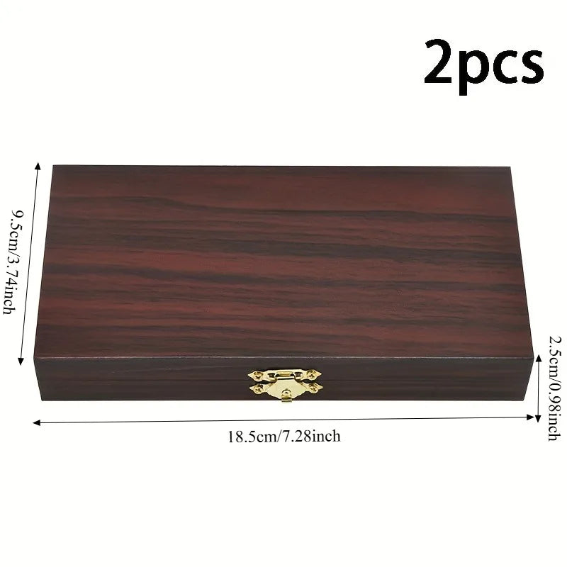 Rectangular Wood Storage Boxes with Golden Metal Latch