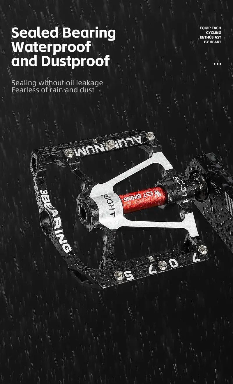 WEST BIKING 3 Bearing Bicycle Pedal CNC Aluminum Alloy Anti Slip MTB Road Bike Pedal Widen Pedals Profession Bike Accessories