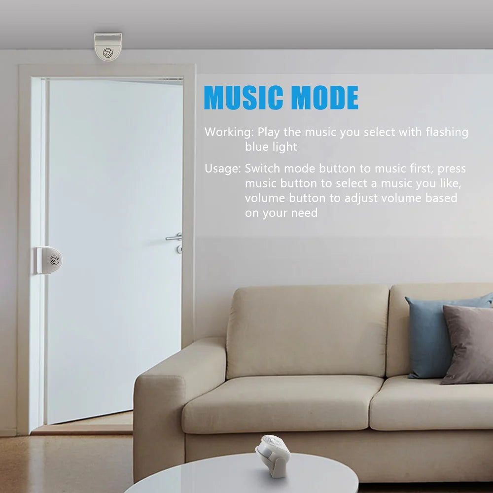Wireless PIR Motion Sensor Alarm Welcome Chime for Indoor Safety