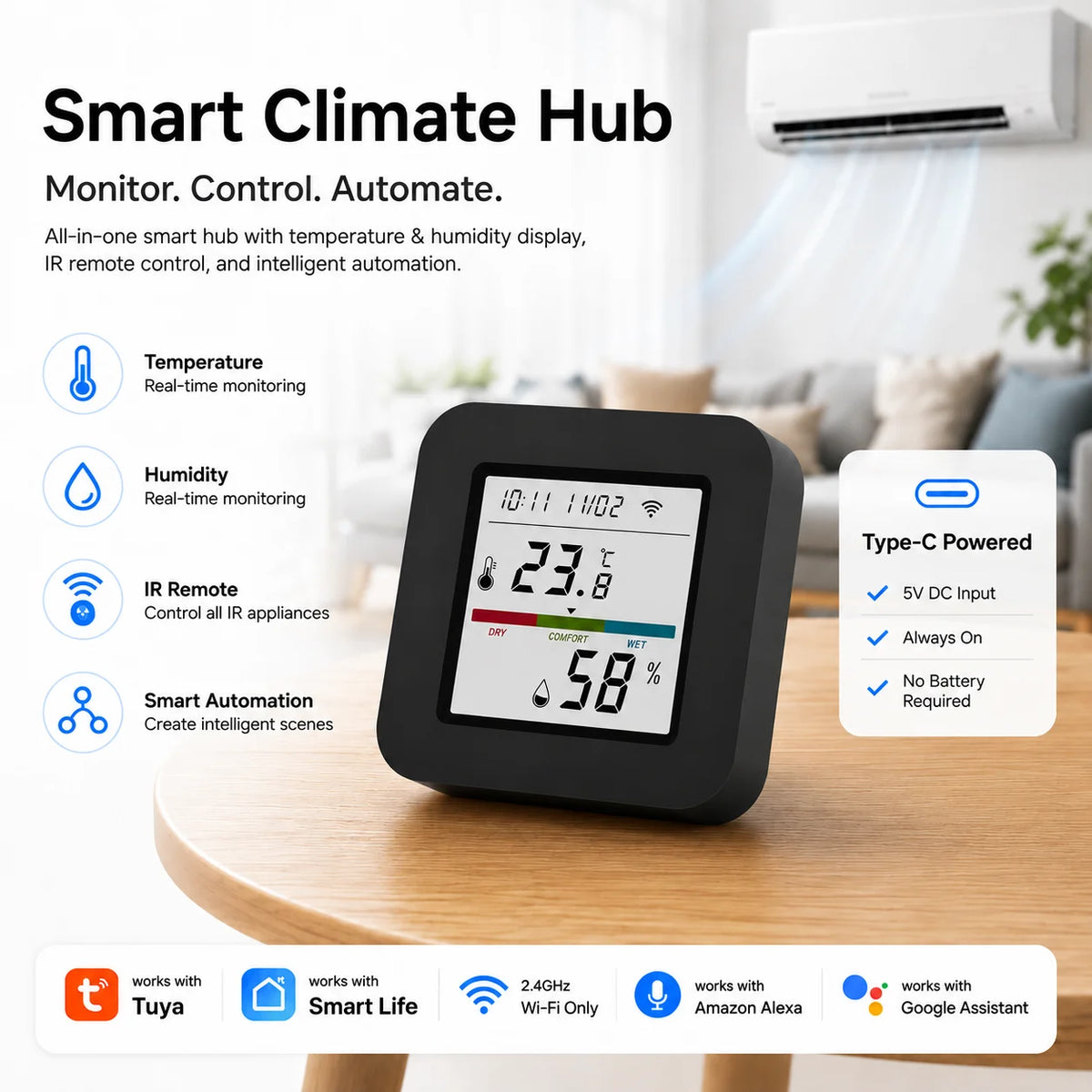 Wi-Fi Temperature and Humidity IR Controller