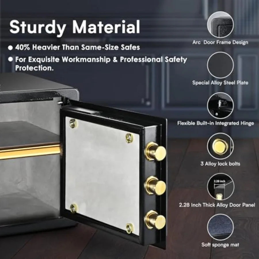 Digital Keypad Lock Box for Documents, Cash, Dorms and Offices