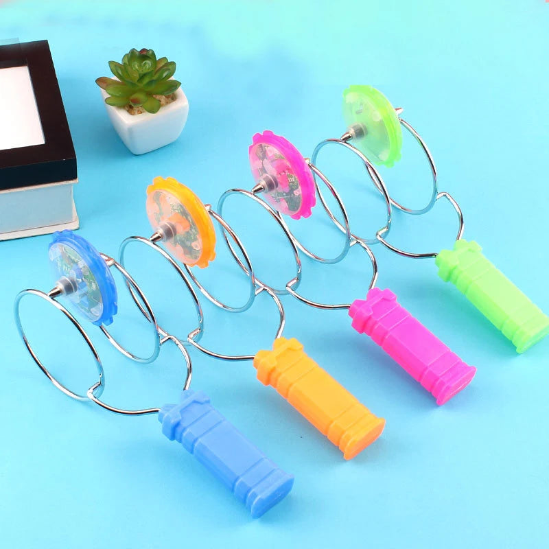 Led Magic Magnetic Orbit Spinning Top Toy Creative Hand Cranked Color Luminous Spinning Toys For Children Gifts