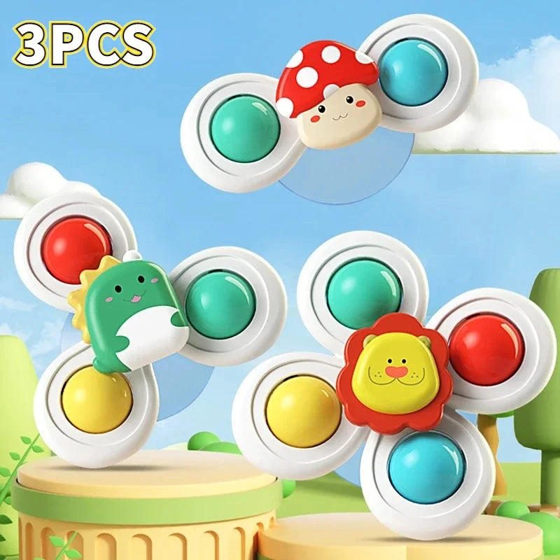 3PCS Suction Cup Spinner Toy for Bath