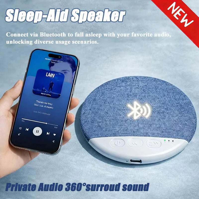 Bluetooth 5.4-kuddehögtalare för sömn, ultratunn ljudmaskin under kudden med vitt brus, 3 timer, HiFi-stereoljud