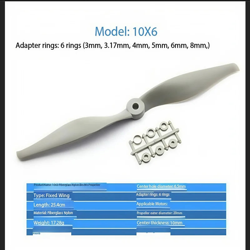 Nylon Propellers for Compatible Fixed-Wing RC Models