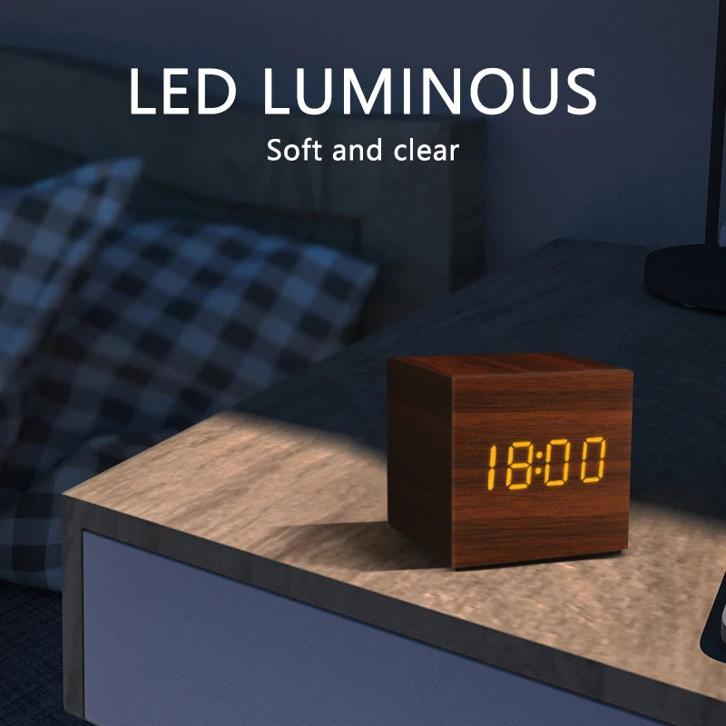 LED Digital Alarm Clock with Sound-Activated Display