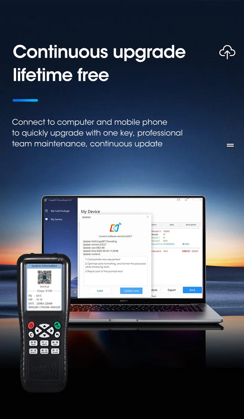 NFC Smart Card Reader Writer RFID Copier 125KHz 13.56MHz USB Fob Programmer Copy Encrypted Key With Voice Broadcast X100