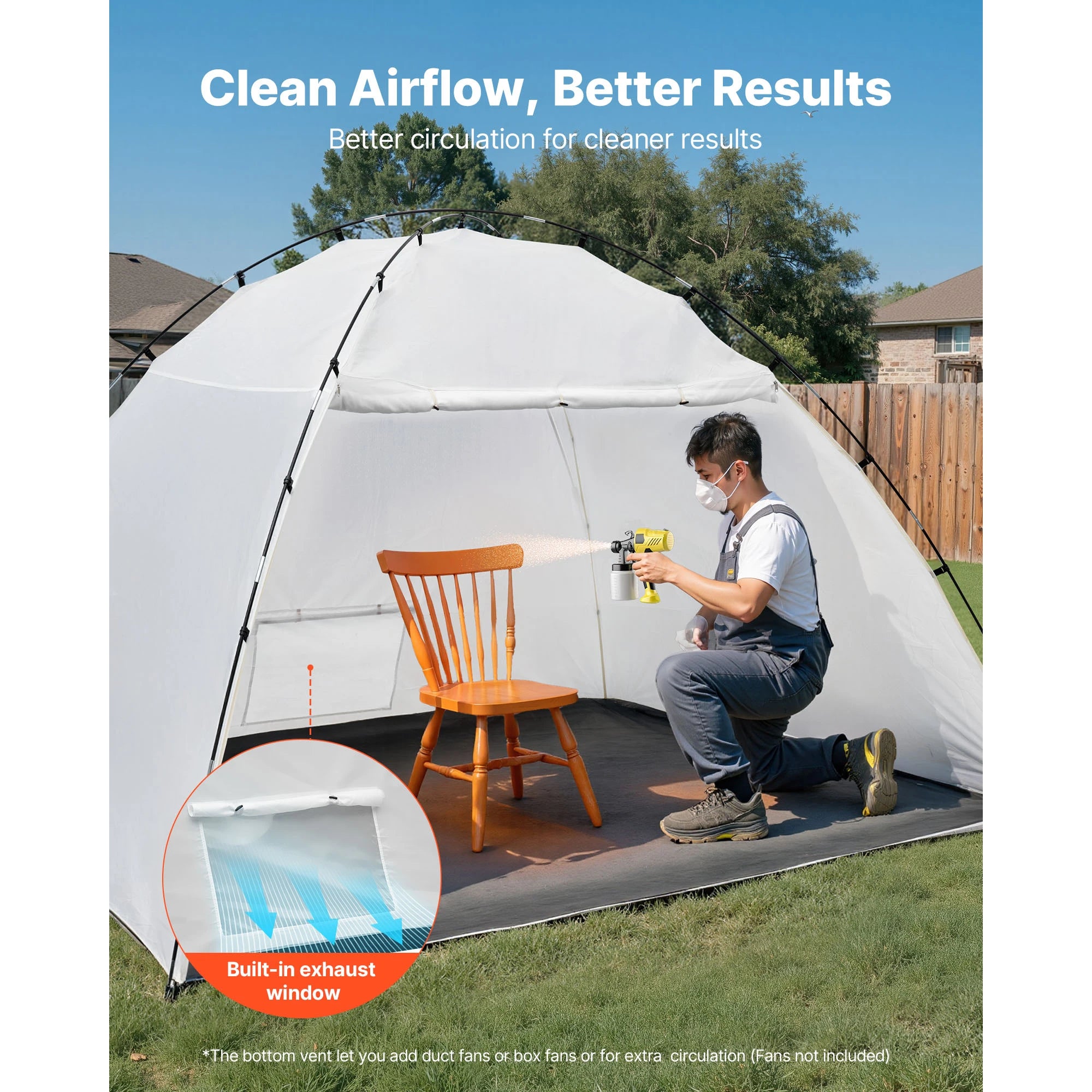 Portable Paint Booth Tent with Floor Large Spray Shelter
