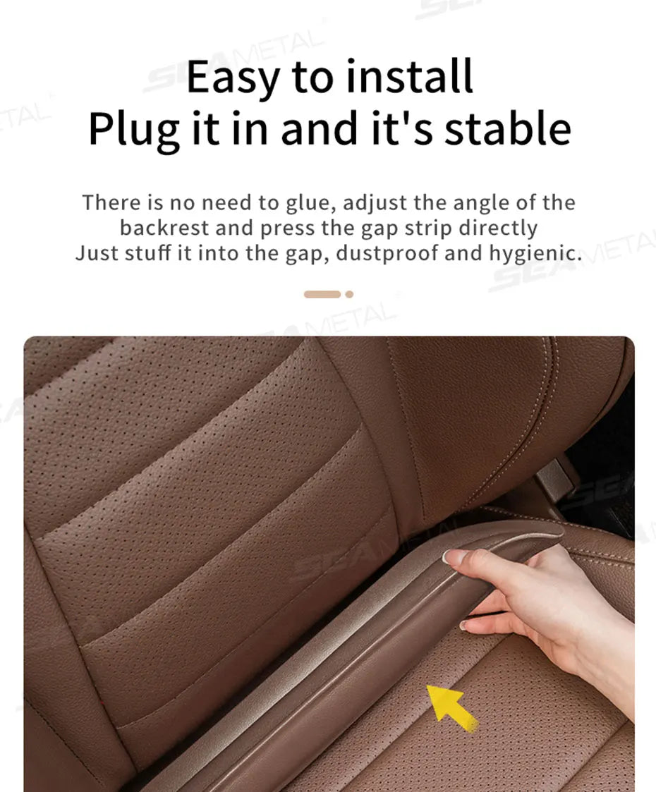 SEAMETAL Plug-In Car Seat Gap Filler Elastic Polyurethane Seat Crevice Filling Strip Universal Seat Blocker Prevent Dropping