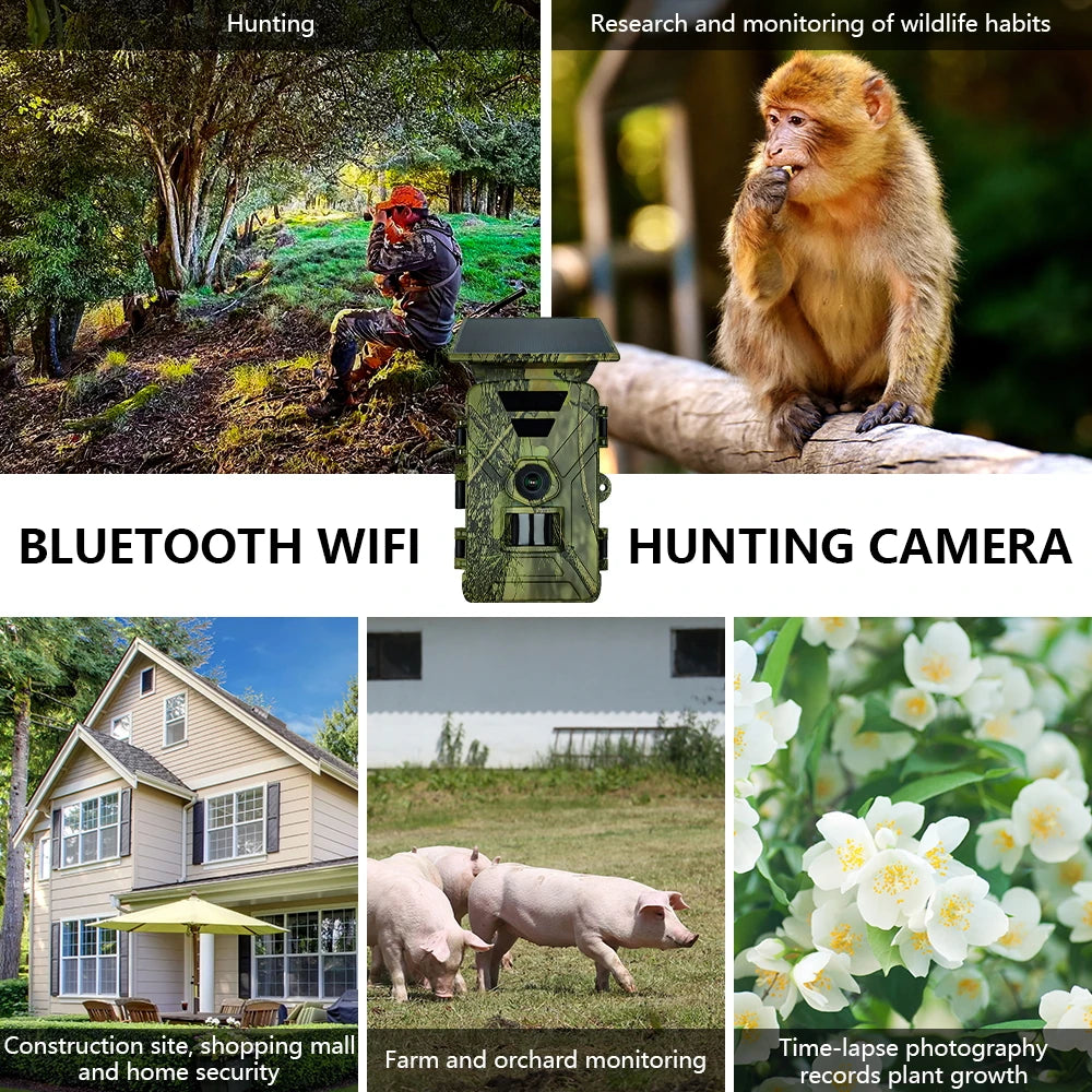 Solar Powered Trail Camera with 8K Video and 60MP Photos