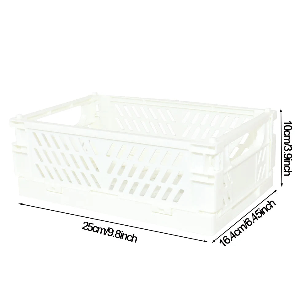 Foldable Plastic Storage Basket, Size and Style Options
