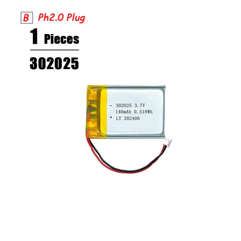 3.7V Lipo Battery Ph2.0 Plug Rechargeable Lithium Battery 3.7V For PS4 Humidifiers GPS Navigation Bluetooth Speaker MP3 MP4