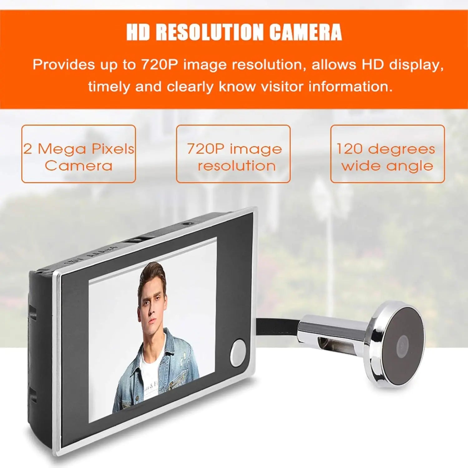 Vizor digital HD cu ecran de 3,5" și cameră cu unghi larg