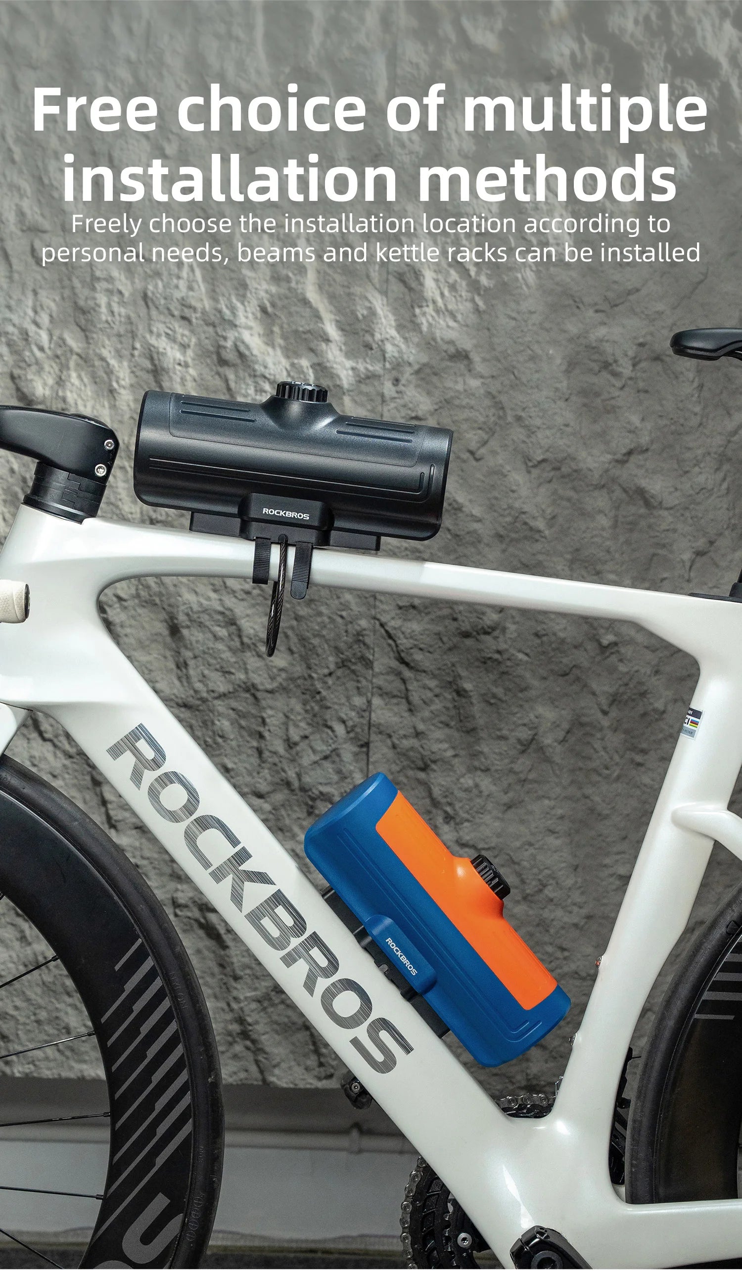 ROCKBROS wodoodporna torba na ramę roweru z zamkiem szyfrowym 0,7L
