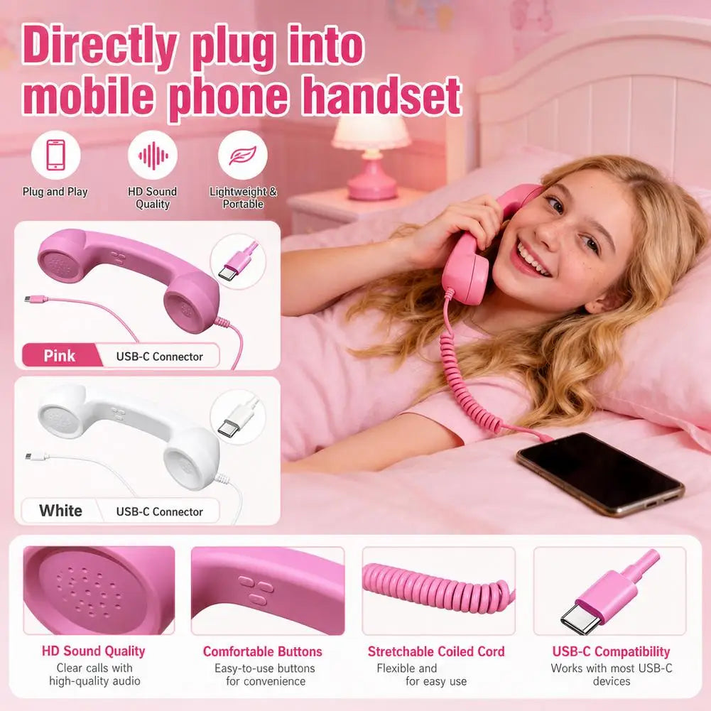 Auricular telefónico con micrófono y conector Type-C