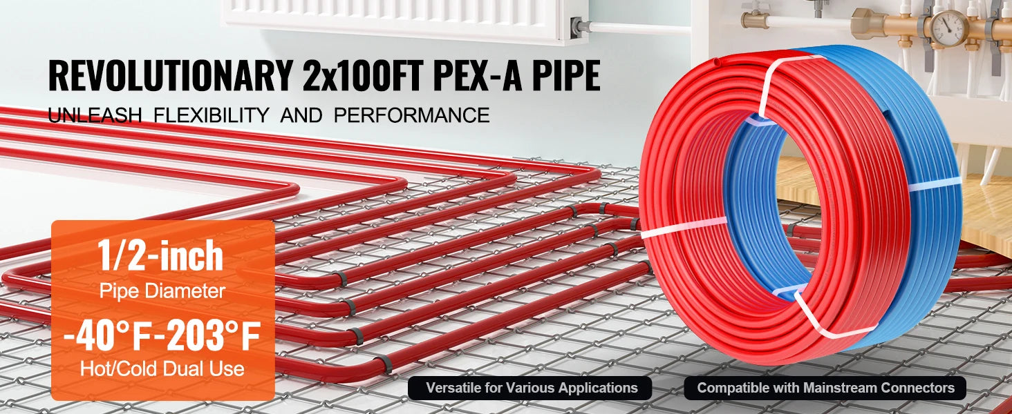 Cijev PEX-A promjera 1/2 inča, 2x100 ft za dovod tople i hladne vode