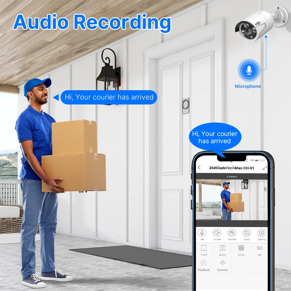 5MP Audio IP Security Camera PoE Outdoor IP66