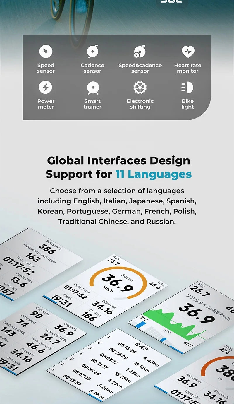 GEOID CC600 Color Screen Bike Computer Smart Navigation GPS Wireless Bicycle Speedometer WIFI ANT+ 11 Languages Cycling Odometer