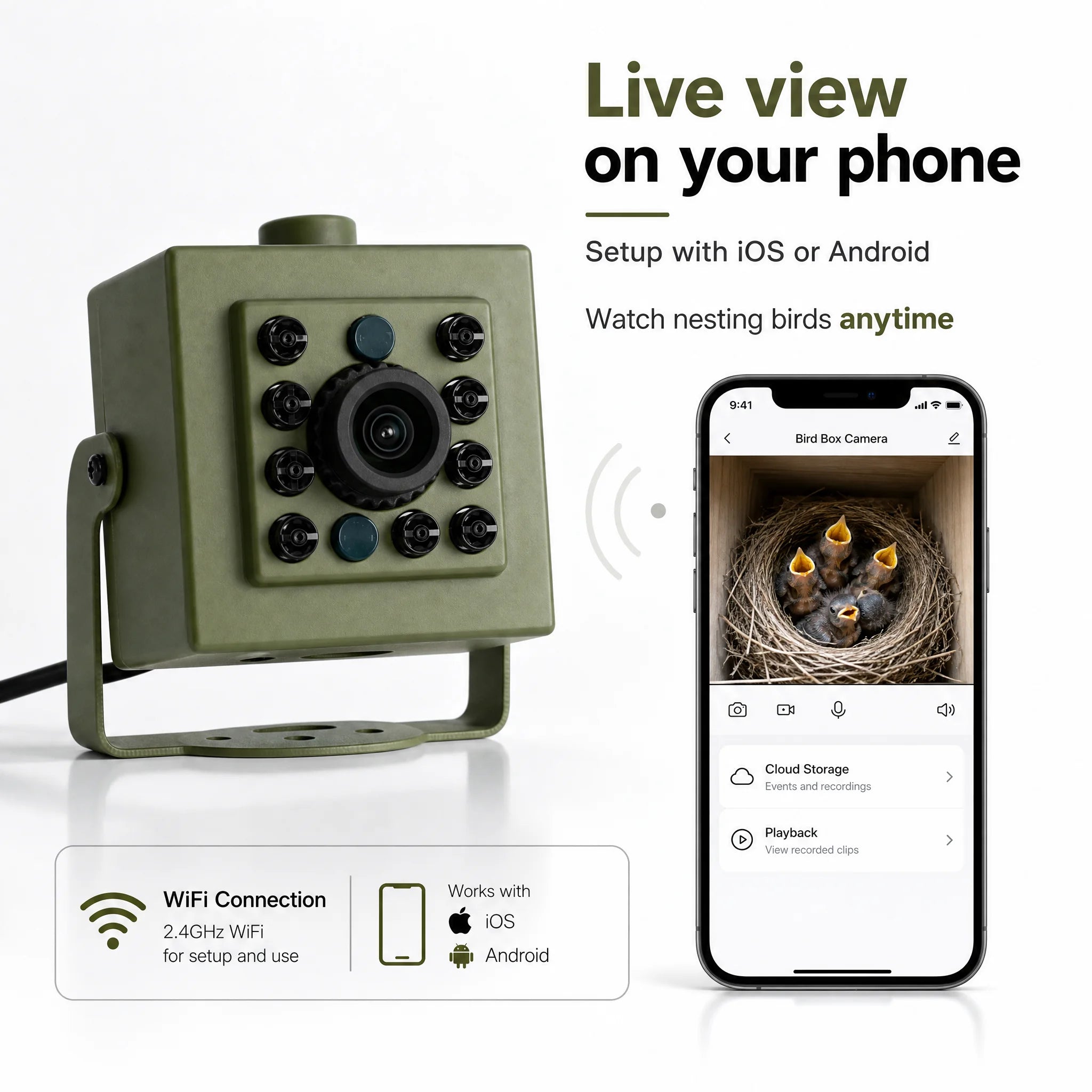 4MP Tuya Smart Bird House Camera with Night Vision