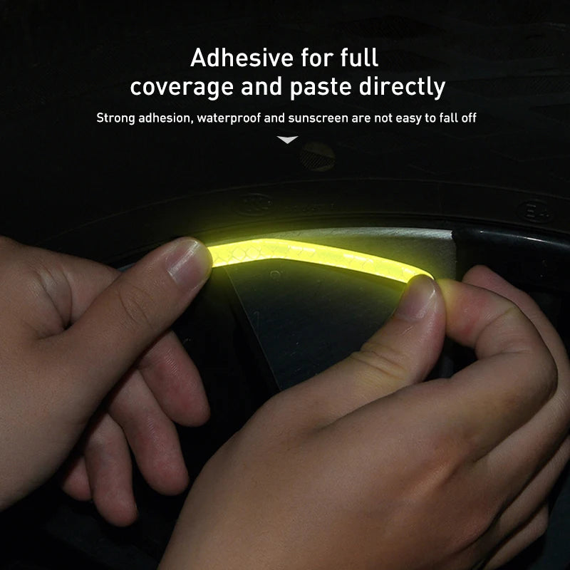 20pcs Car Wheel Hub Reflective Sticker Tire Rim Reflective Strips Luminous Sticker for Night Driving Car-Styling Accessories