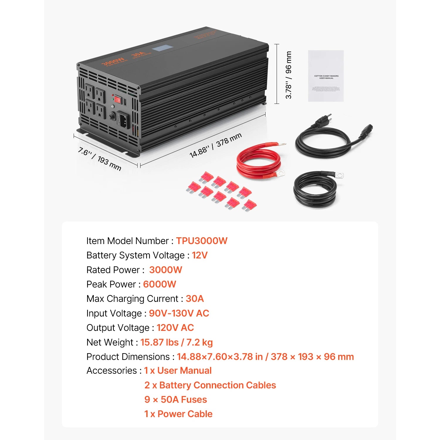 Sump Pump Battery Backup System 1500W / 3000W Auto Switch