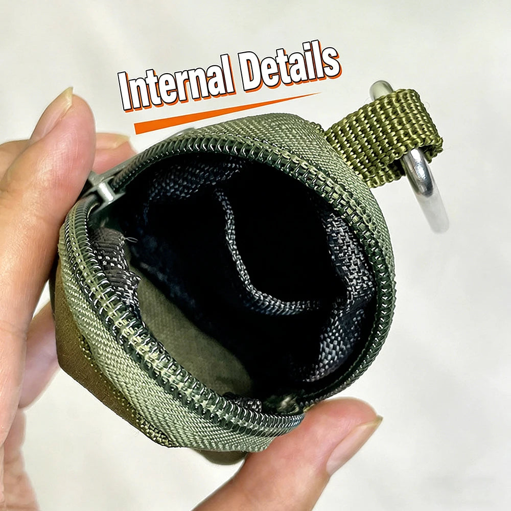 Compacte taille-tas voor sleutels en munten