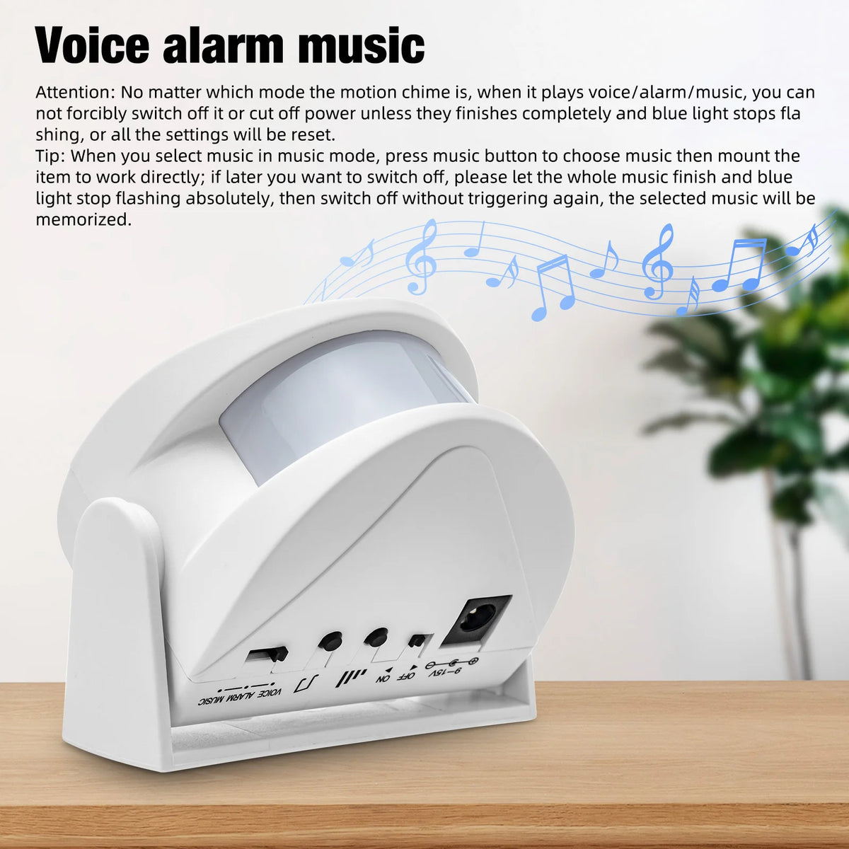 Wireless PIR Motion Sensor Alarm Welcome Chime for Indoor Safety