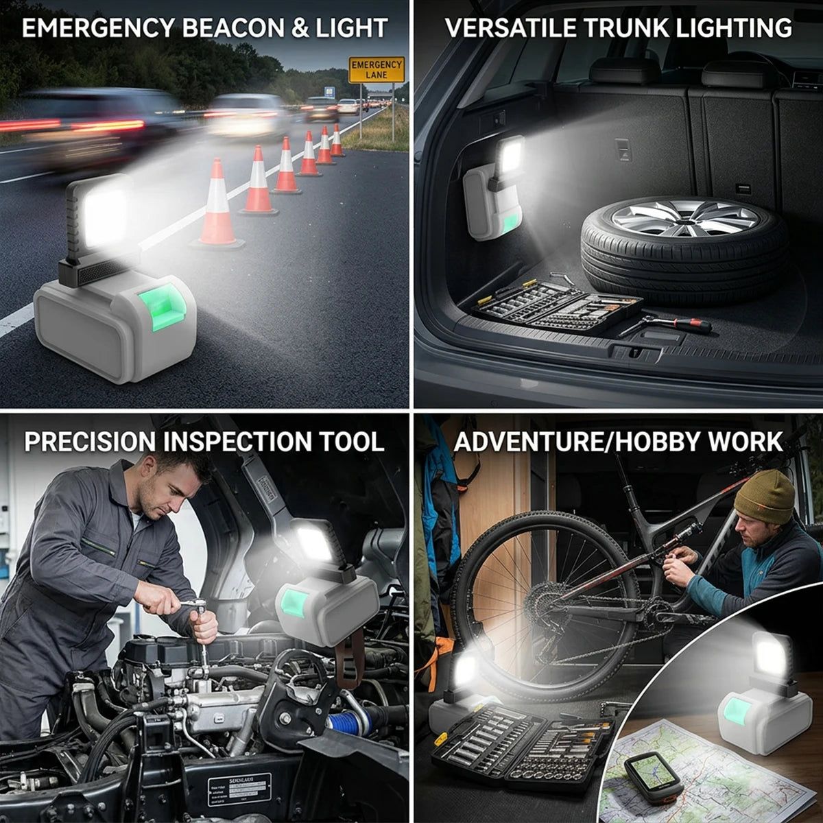 Pracovné LED svetlo pre akumulátory akumulátorového náradia s napätím 20–21V