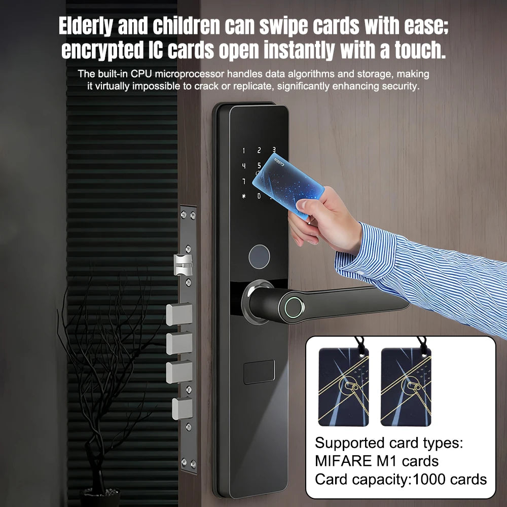 Smart Door Lock with Fingerprint, Password, Card and Remote Access