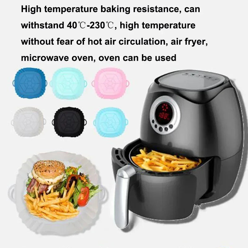 Silicone Air Fryer Basket Liner, Round Square Reusable Pan Liner
