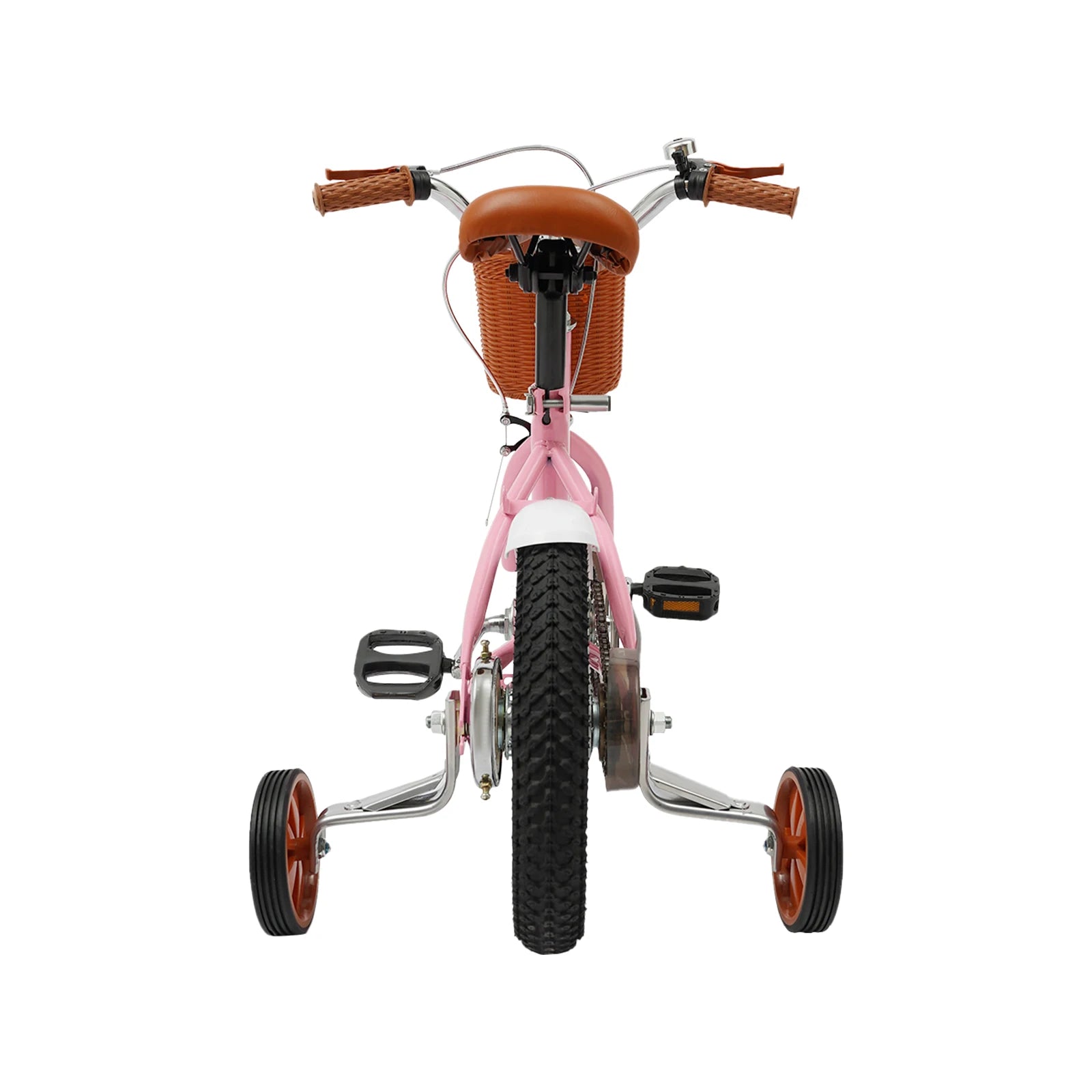 12 Inch Kids Bike w/Training Wheels+Basket, Dual Brakes Adjustable Children's Bicycle Load 40kg for Ages 2-4 (Green/Yellow/Pink)