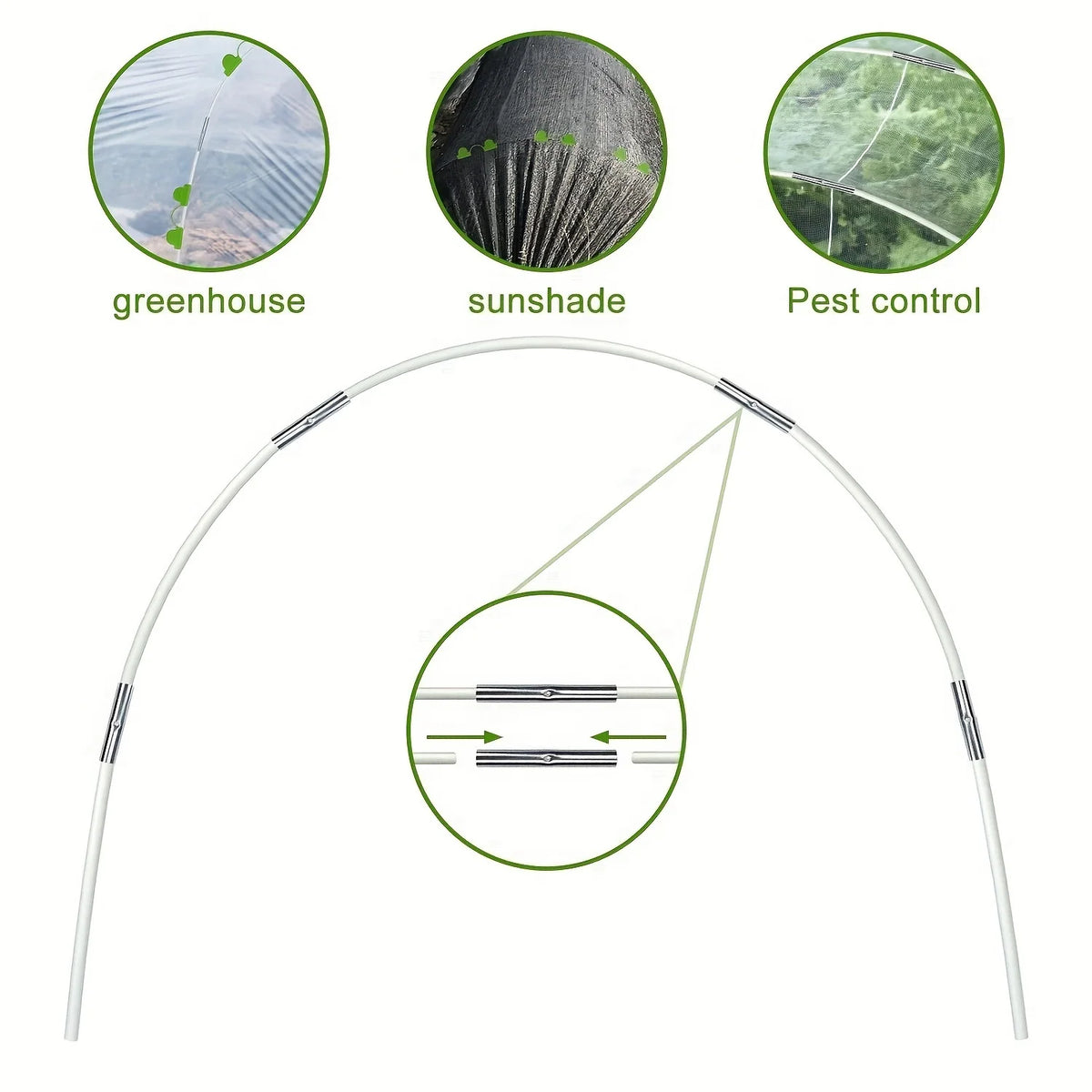 DIY Garden Tunnel Hoop Kit, 122 Pieces