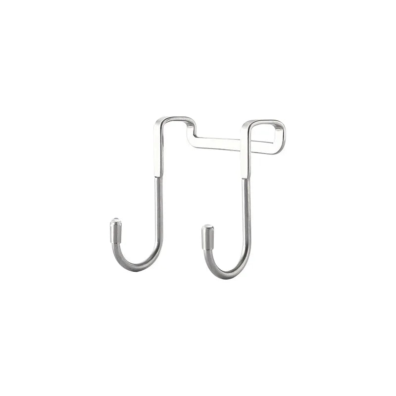 304 Stainless Steel Hook Free Punching Double S-Shape Hook Kitchen Bathroom Cabinet Door Back Type Coat Towel Storage Hanger