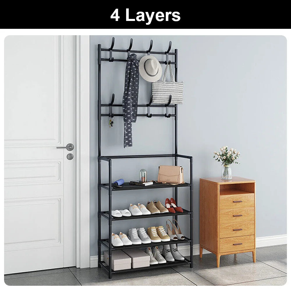 Multi‑Layer Shoe Hat Rack & Doorway Organizer