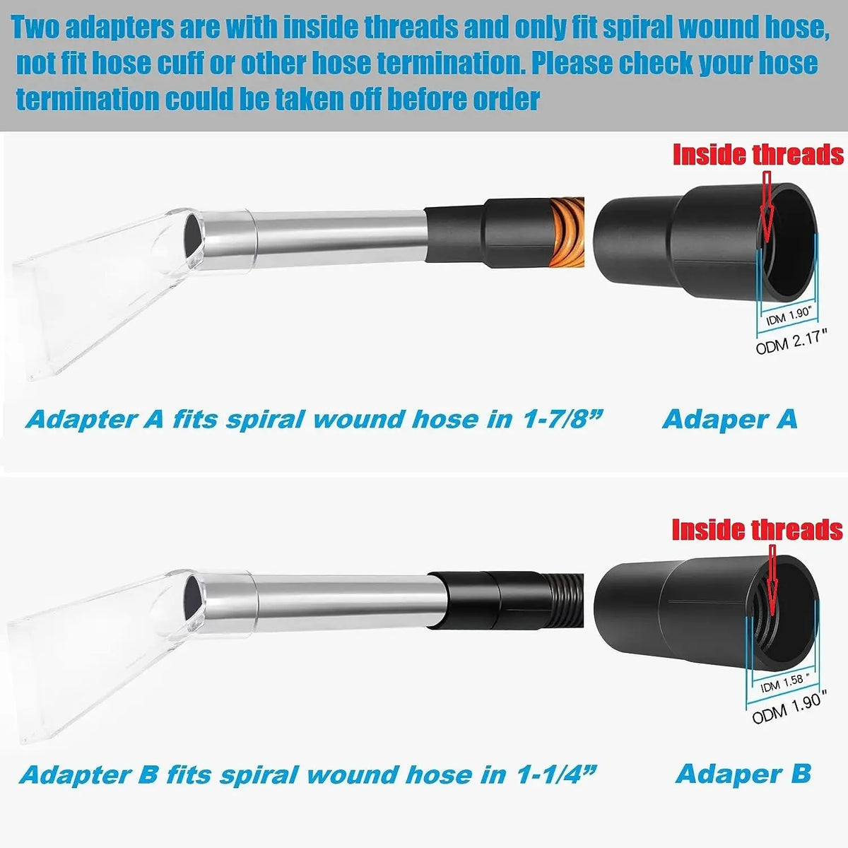Carpet Vac Extractor Attachment-Tool - Cleaning Vacuum Clear For Upholstery Car Detailing Turn Shop Vac into an Extractor