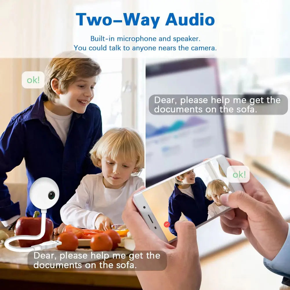 Tuya 5MP Mini WiFi Camera Indoor 2K Security Camera for Baby Monitor Wireless USB Plug IP Surveillance AI Auto Tracking Babe Cam