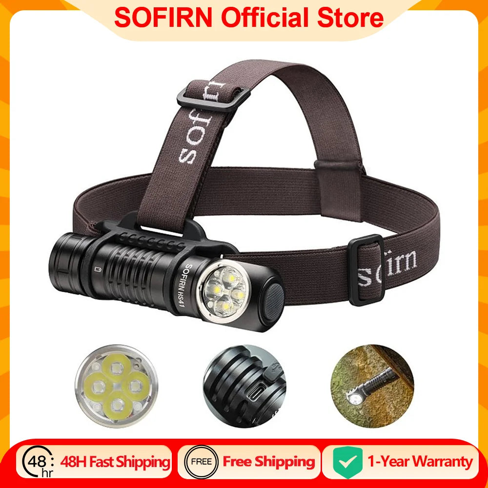 HS41 4000lm USB-C Rechargeable Headlamp with Magnetic Tail