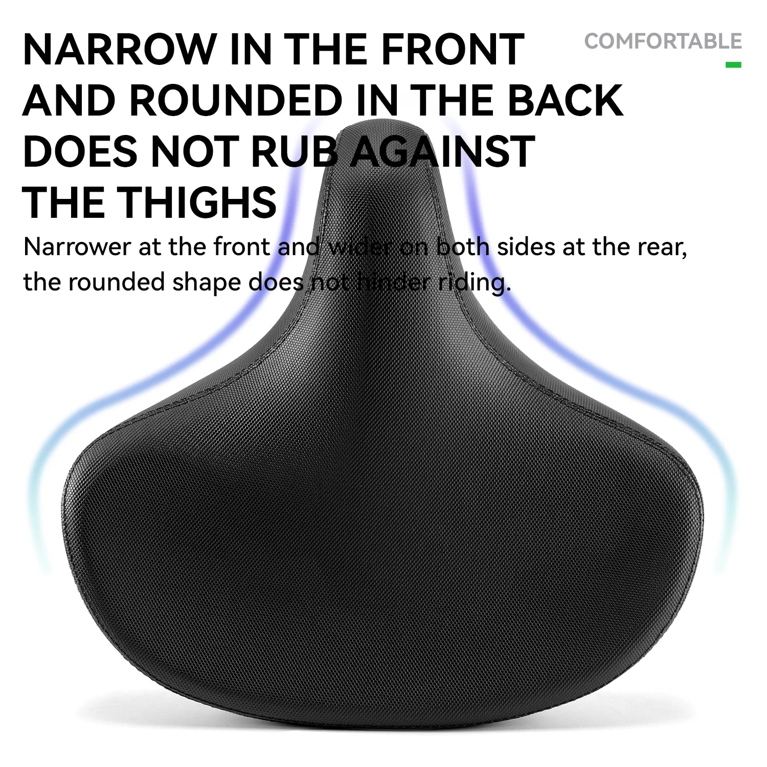 Comfortable Wide Bike Saddle Cushion with Shock Absorbing Foam
