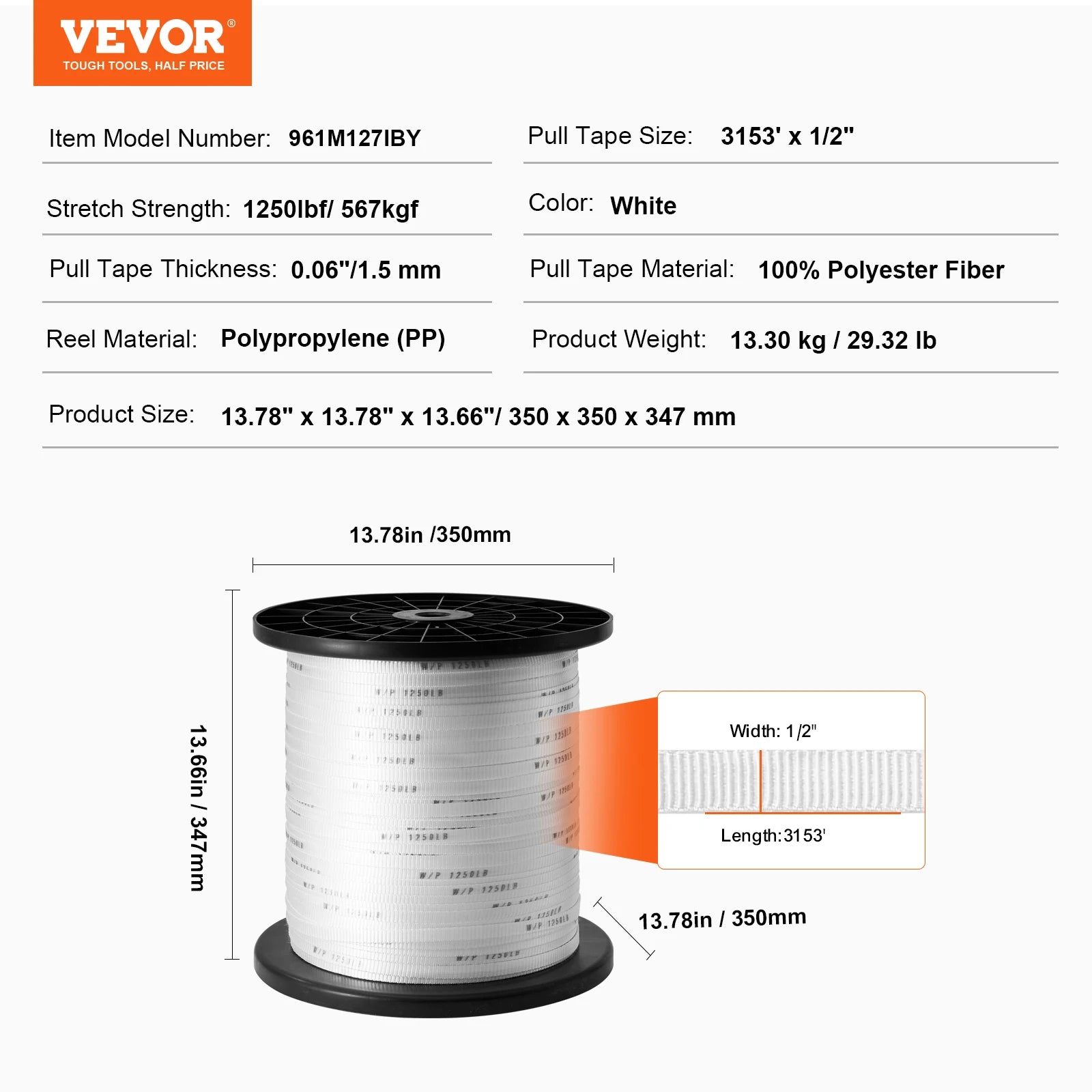 Polyester Pull Tape Flat Rope for Cable Pulling and Conduit Work