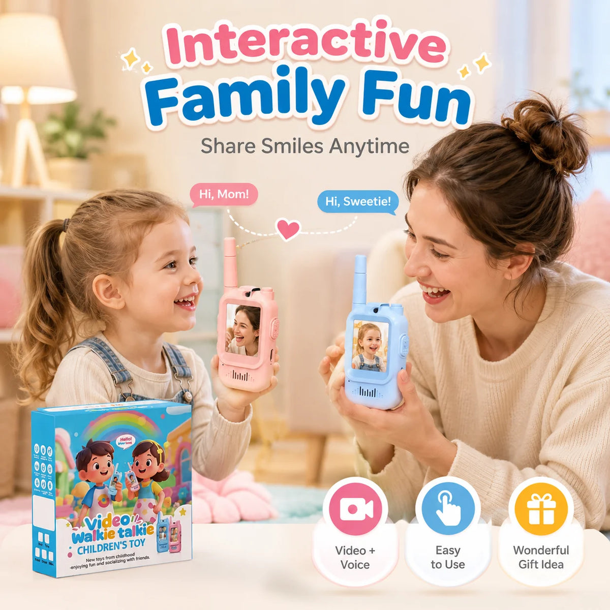 Kinderen USB-C Video Walkietalkie Set